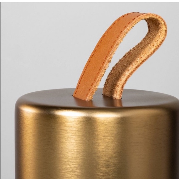 Accented Metal & Leather Doorstopper Brass Finish - Hearth & Hand with Magnolia - Picture 2 of 4
